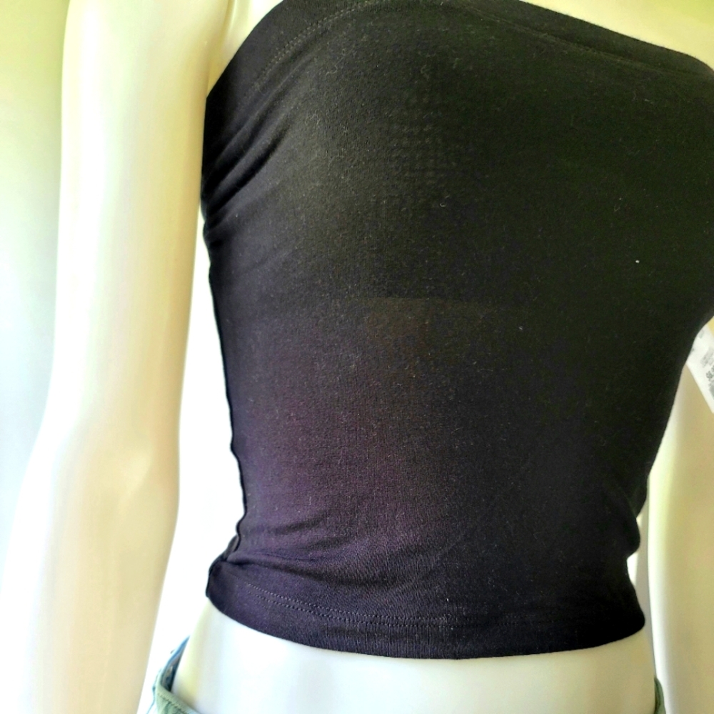 NWT Zenana Outfitters Black Tube Top Size S